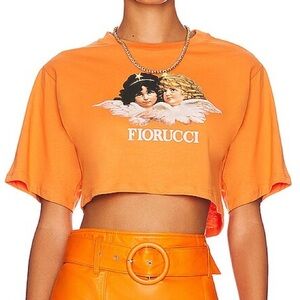 Fiorucci VINTAGE ANGELS CROPPED T-SHIRT ORANGE